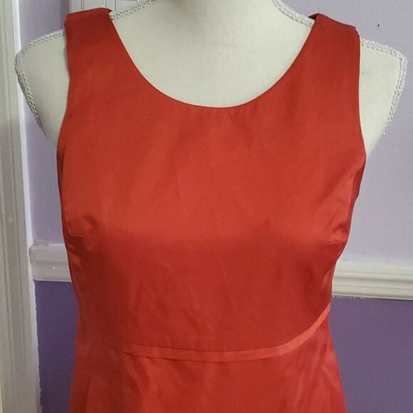 Merona Orange Brick Fitted Sleeveless Crossed Back Cocktail Event Mini Dress - Picture 2 of 13